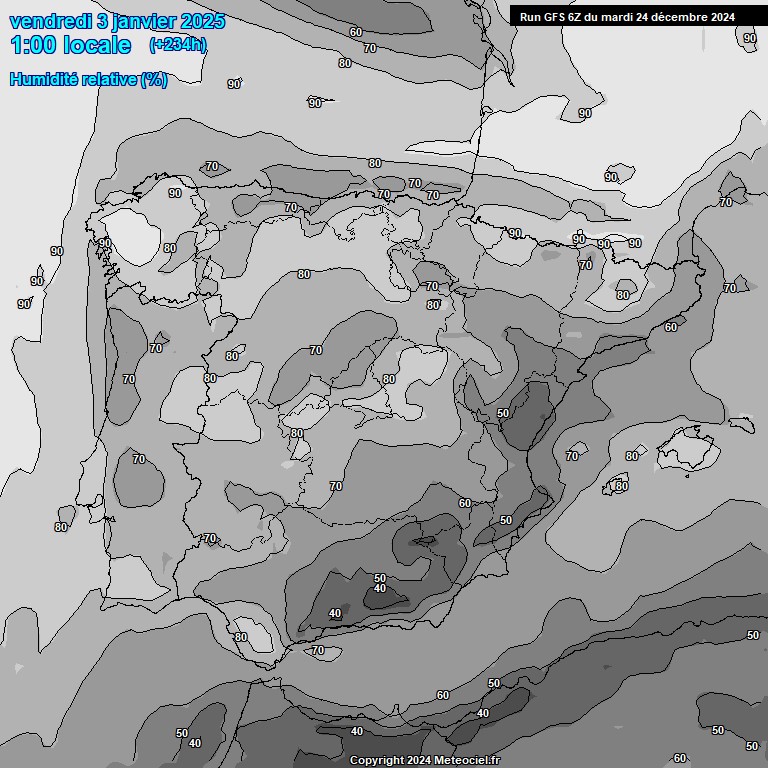 Modele GFS - Carte prvisions 