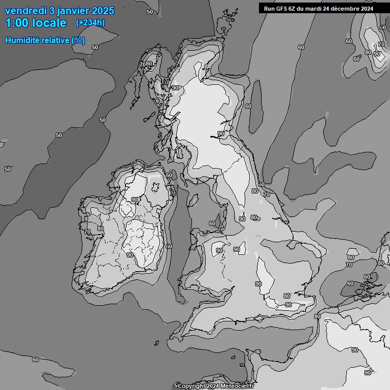 Modele GFS - Carte prvisions 