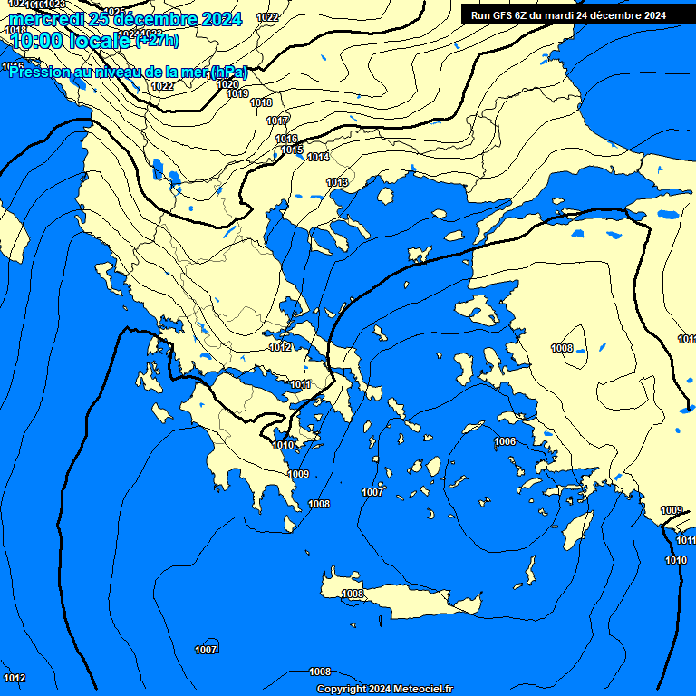 Modele GFS - Carte prvisions 