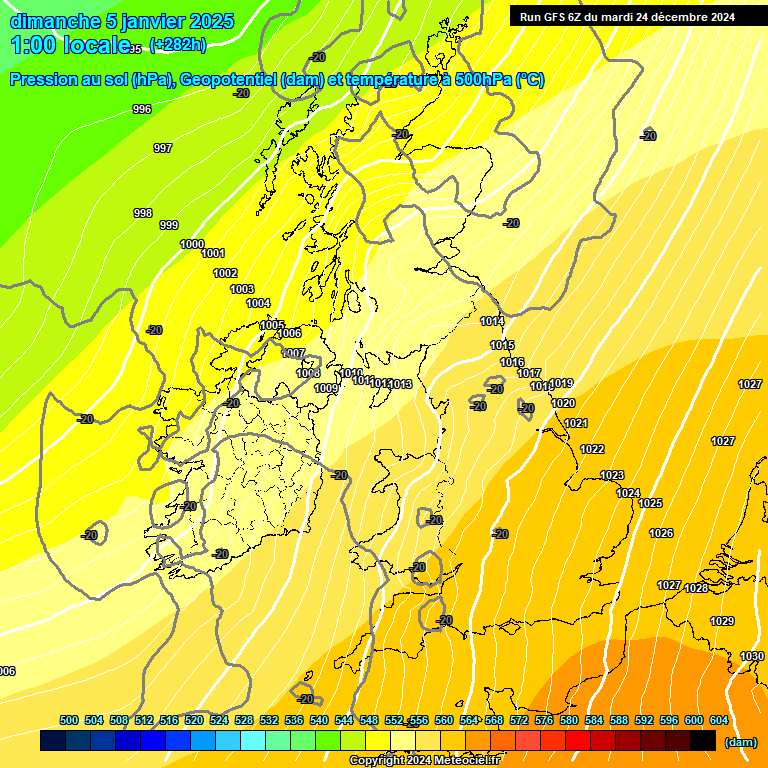 Modele GFS - Carte prvisions 