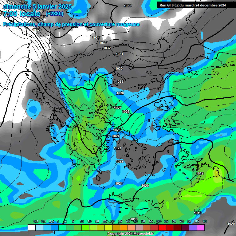 Modele GFS - Carte prvisions 