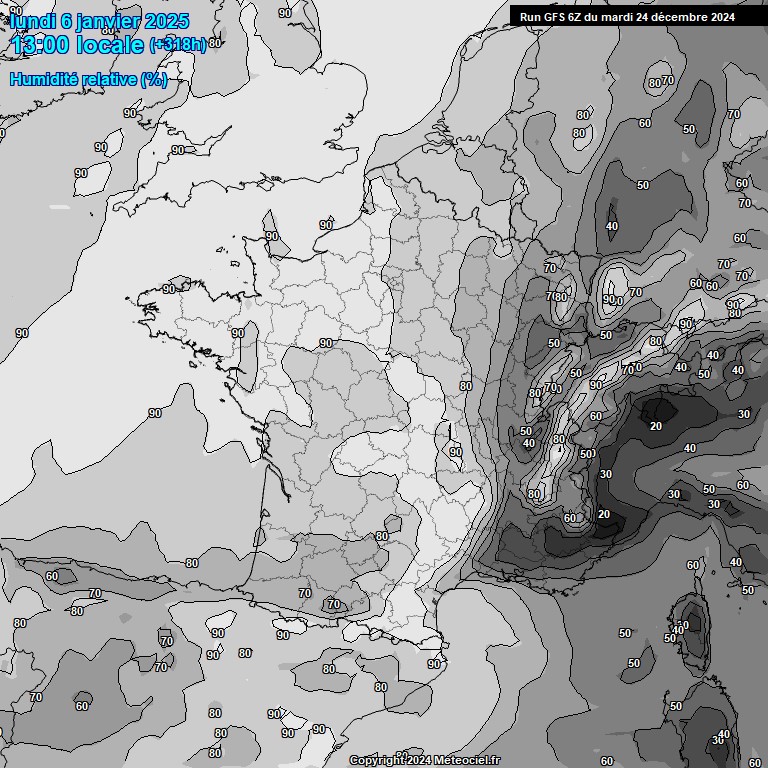 Modele GFS - Carte prvisions 