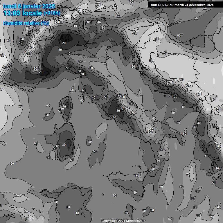 Modele GFS - Carte prvisions 