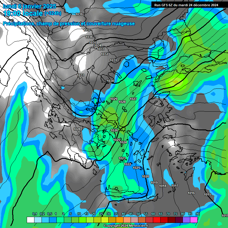 Modele GFS - Carte prvisions 