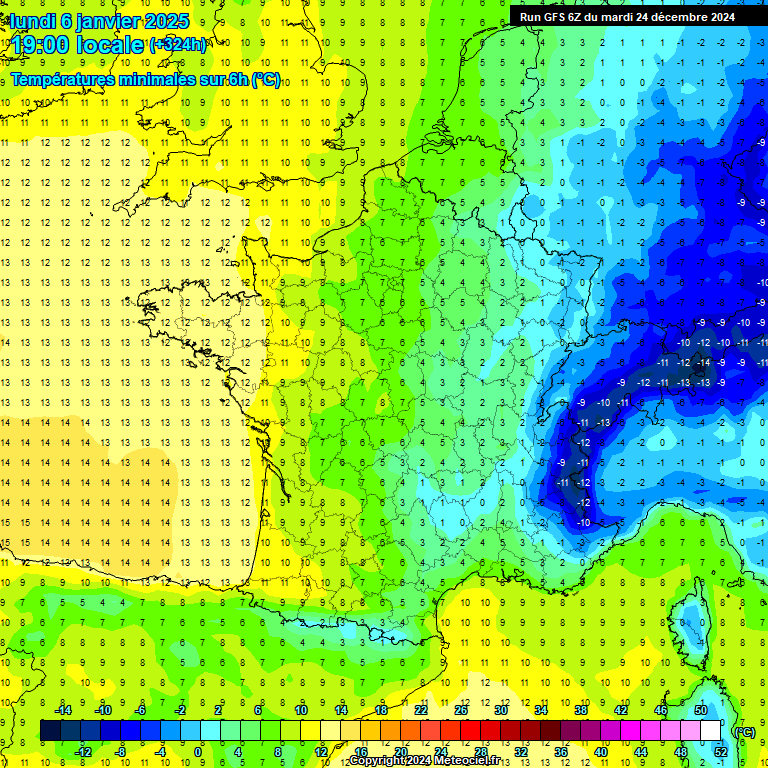 Modele GFS - Carte prvisions 