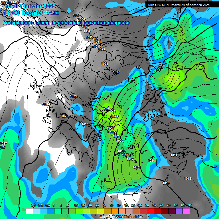 Modele GFS - Carte prvisions 