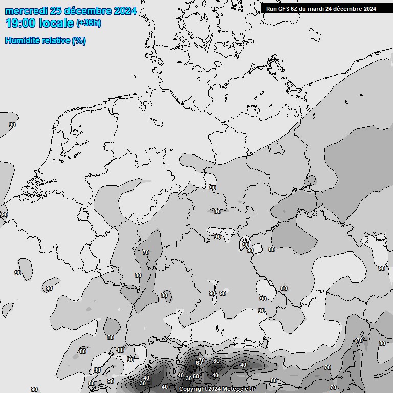 Modele GFS - Carte prvisions 