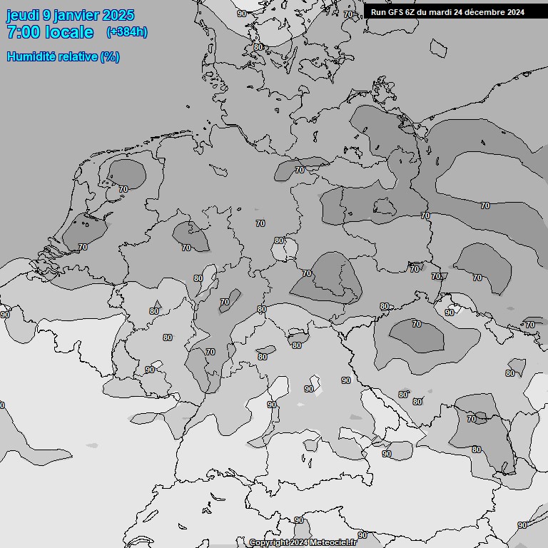 Modele GFS - Carte prvisions 