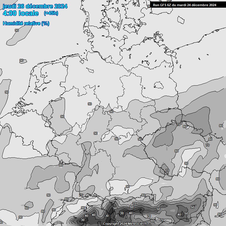 Modele GFS - Carte prvisions 