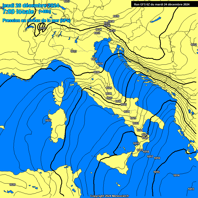 Modele GFS - Carte prvisions 