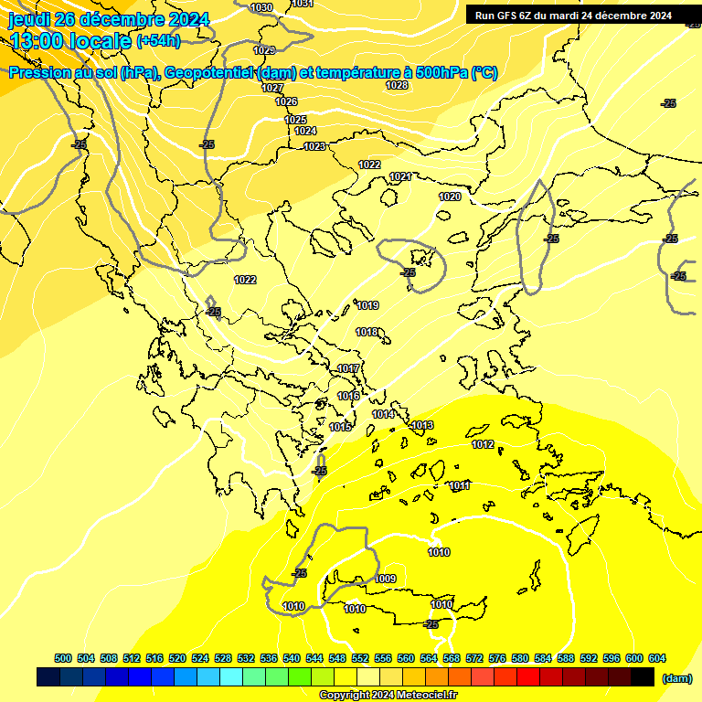 Modele GFS - Carte prvisions 