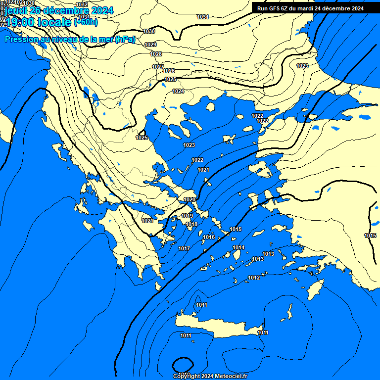 Modele GFS - Carte prvisions 