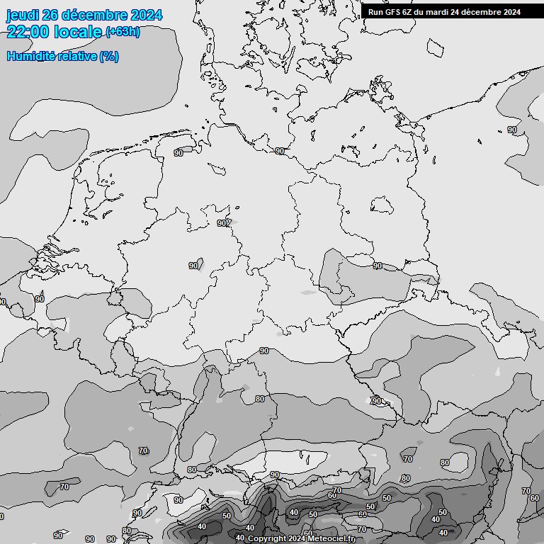 Modele GFS - Carte prvisions 