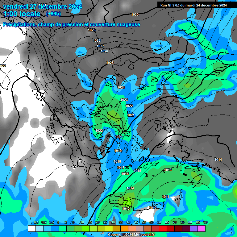 Modele GFS - Carte prvisions 