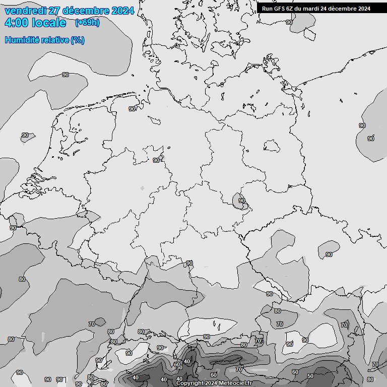 Modele GFS - Carte prvisions 