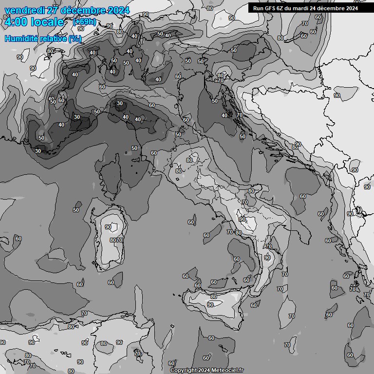 Modele GFS - Carte prvisions 