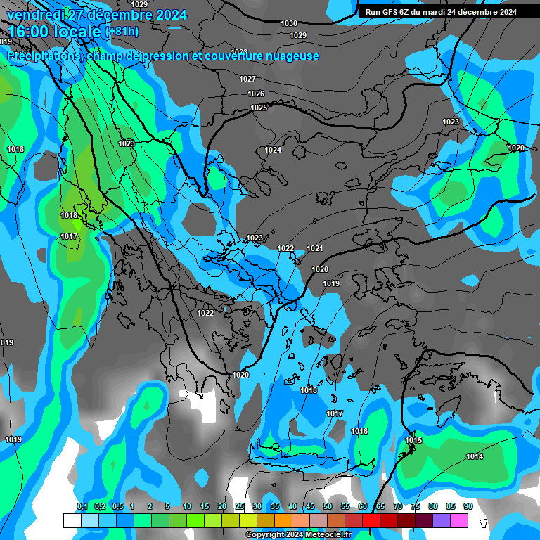 Modele GFS - Carte prvisions 