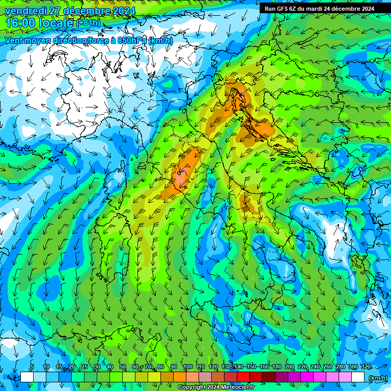 Modele GFS - Carte prvisions 