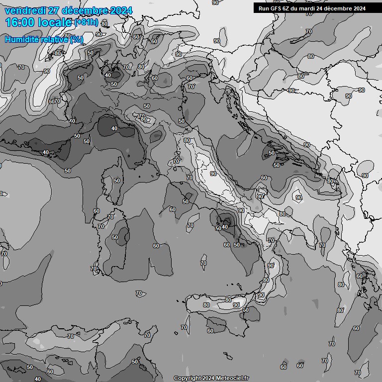 Modele GFS - Carte prvisions 