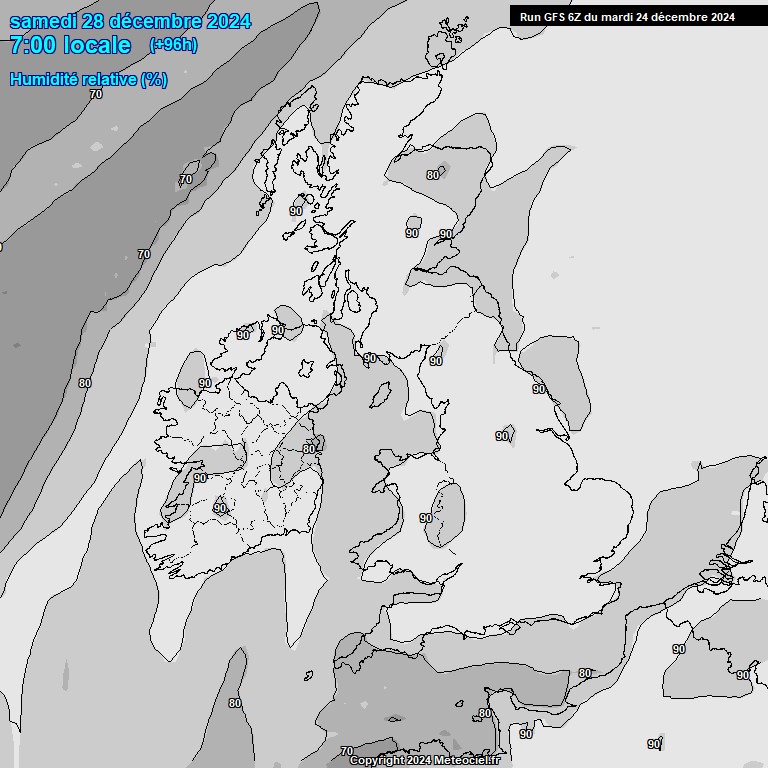 Modele GFS - Carte prvisions 