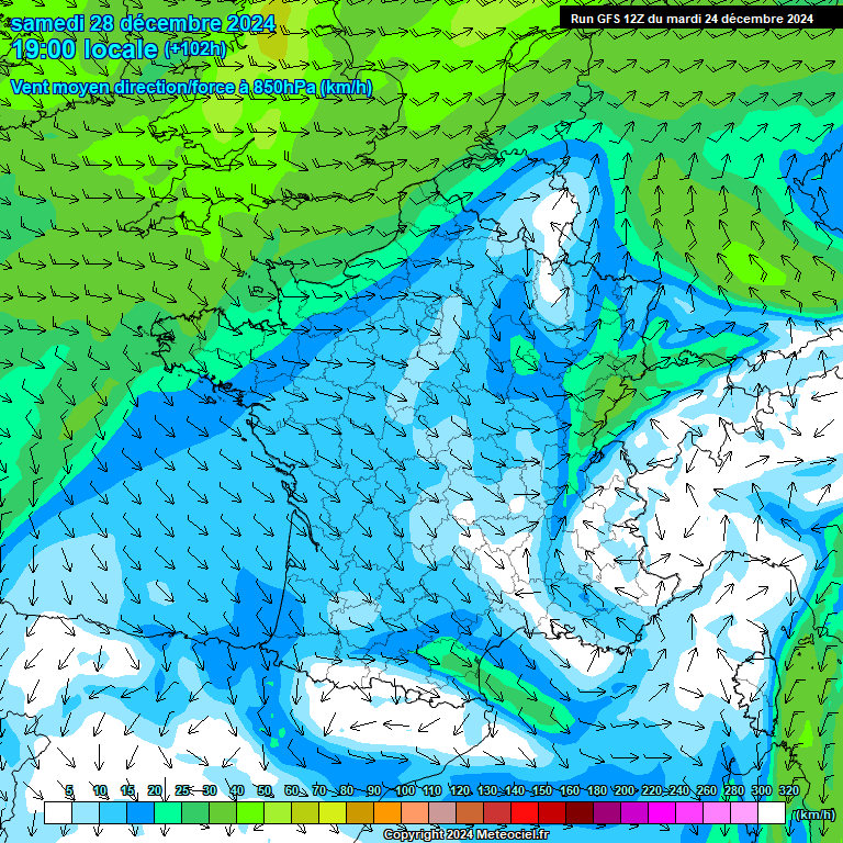 Modele GFS - Carte prvisions 