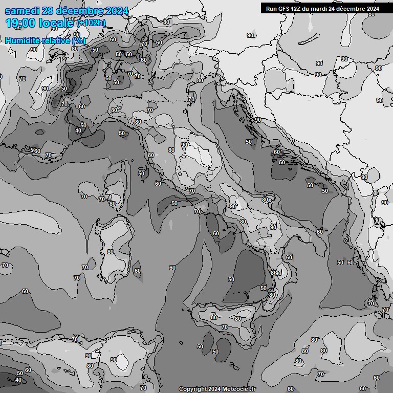 Modele GFS - Carte prvisions 