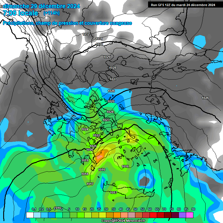 Modele GFS - Carte prvisions 