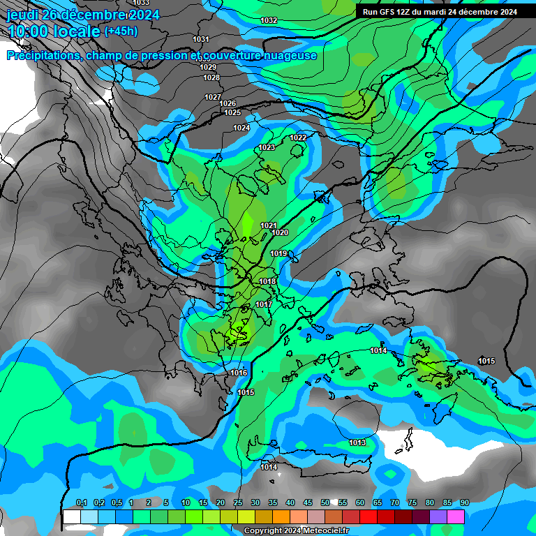 Modele GFS - Carte prvisions 