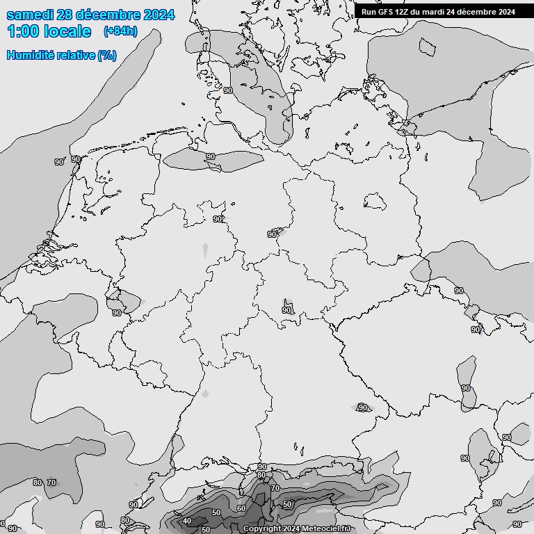 Modele GFS - Carte prvisions 