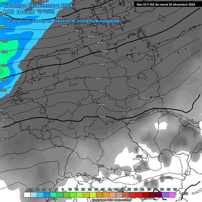 Modele GFS - Carte prvisions 