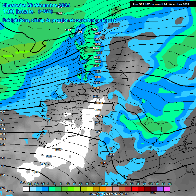 Modele GFS - Carte prvisions 