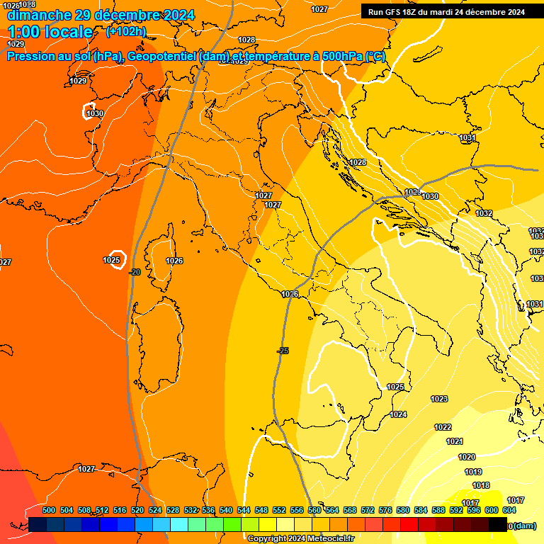 Modele GFS - Carte prvisions 