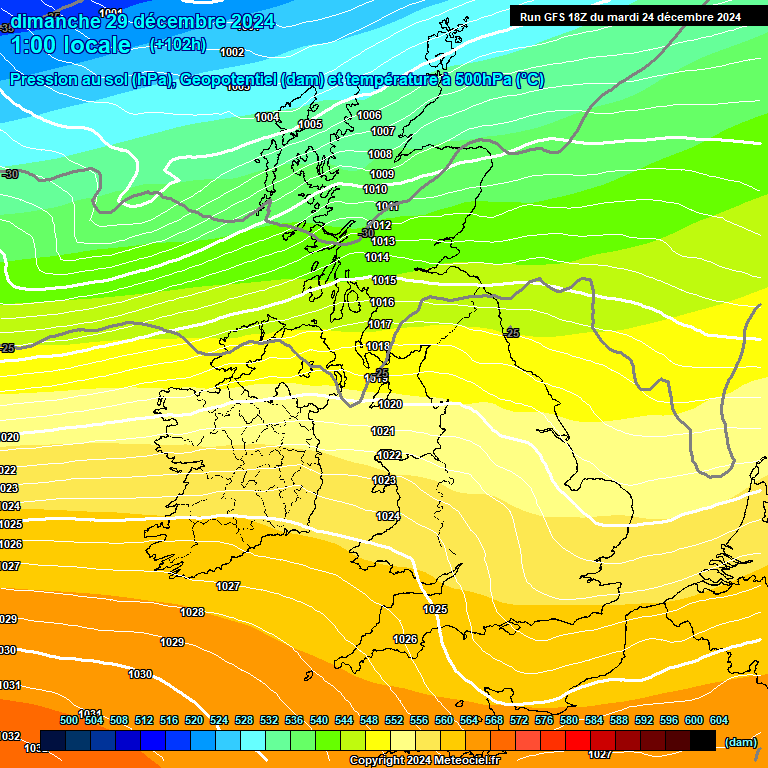 Modele GFS - Carte prvisions 