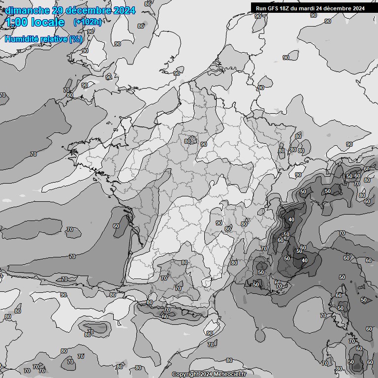 Modele GFS - Carte prvisions 