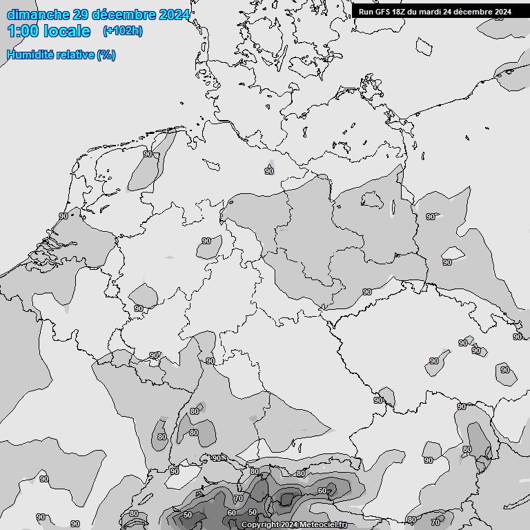 Modele GFS - Carte prvisions 