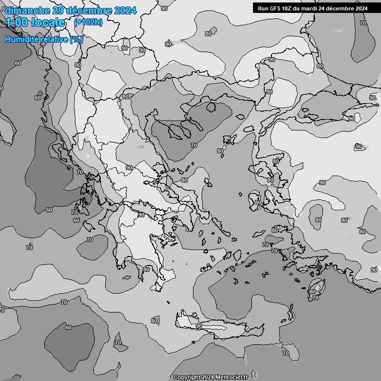 Modele GFS - Carte prvisions 