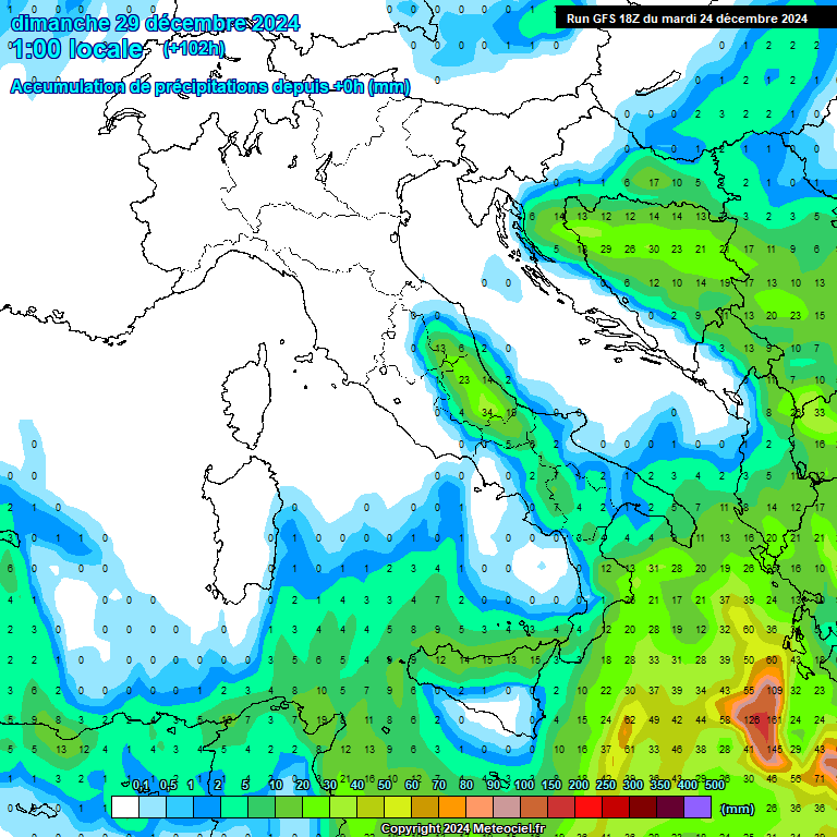 Modele GFS - Carte prvisions 