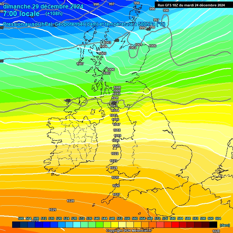 Modele GFS - Carte prvisions 