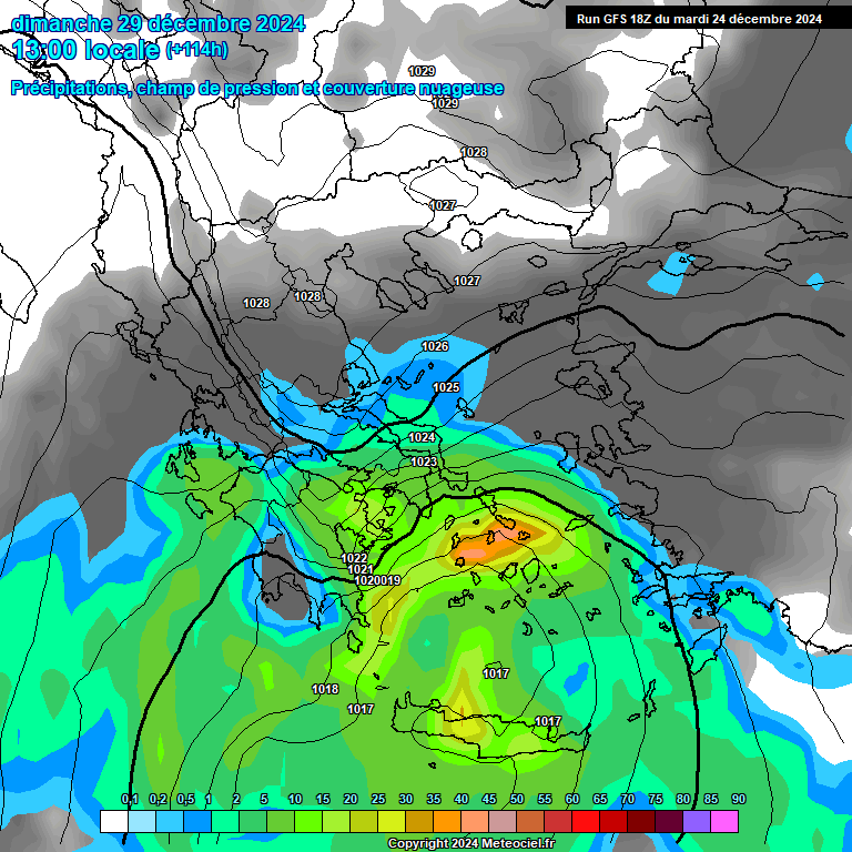 Modele GFS - Carte prvisions 