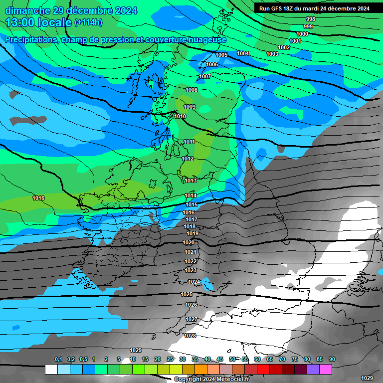 Modele GFS - Carte prvisions 