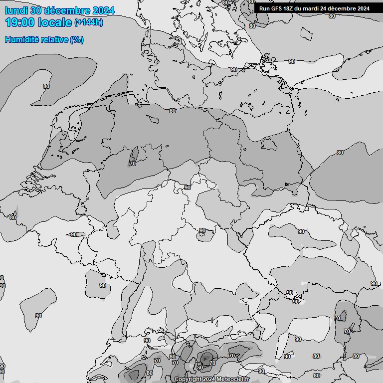 Modele GFS - Carte prvisions 