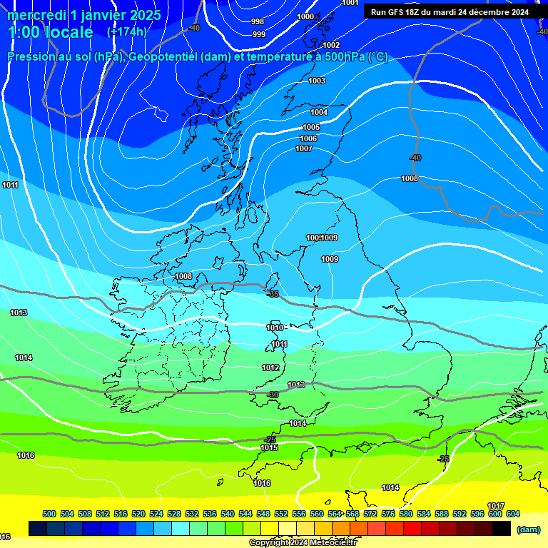 Modele GFS - Carte prvisions 