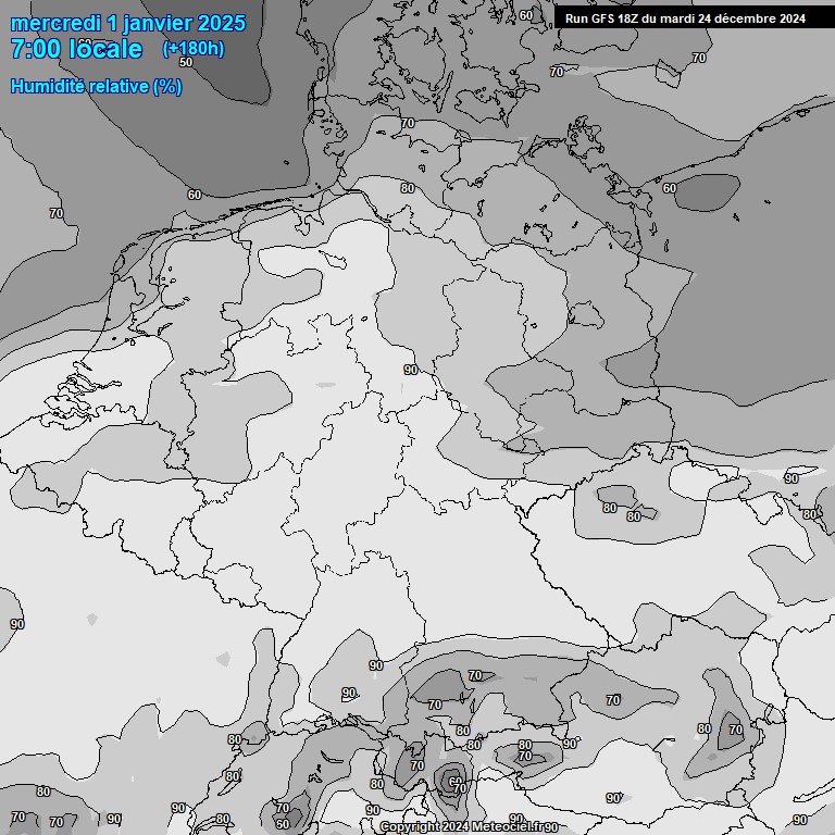 Modele GFS - Carte prvisions 