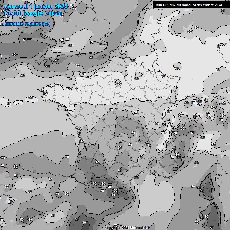 Modele GFS - Carte prvisions 