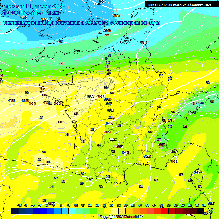 Modele GFS - Carte prvisions 