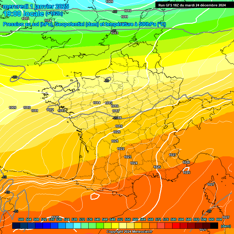 Modele GFS - Carte prvisions 