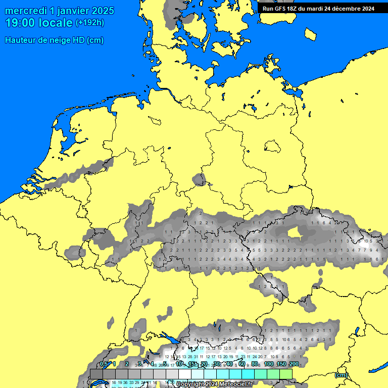 Modele GFS - Carte prvisions 