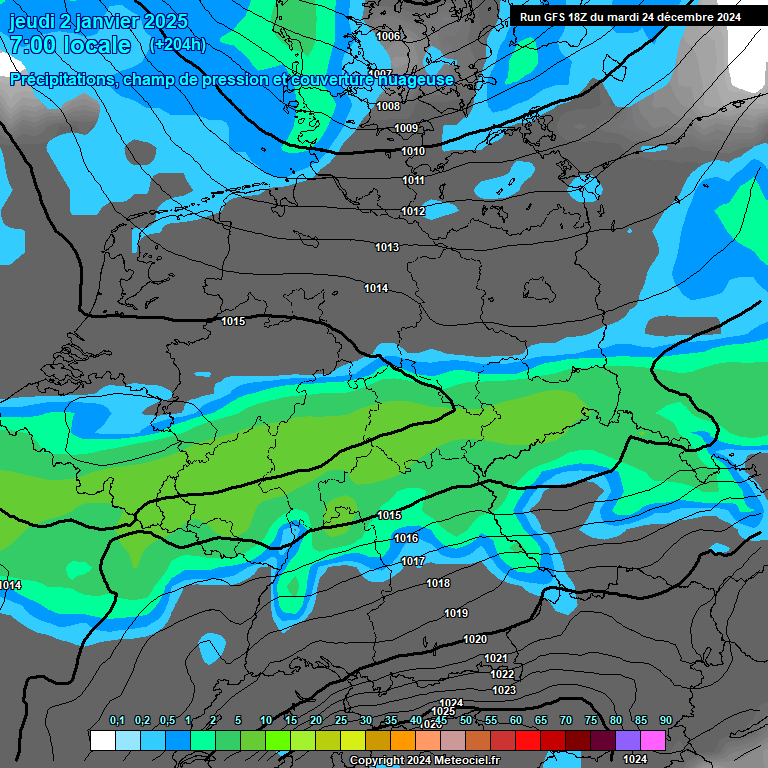 Modele GFS - Carte prvisions 