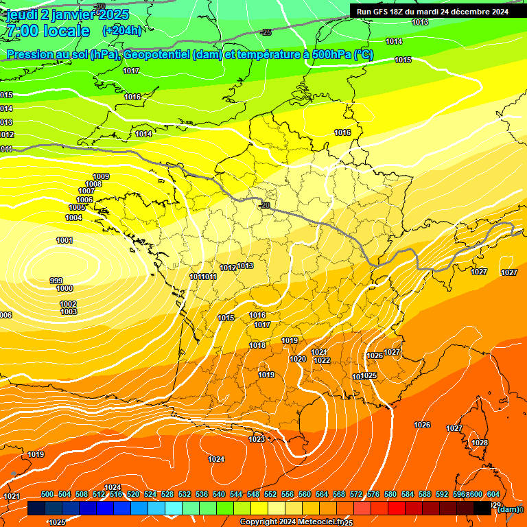 Modele GFS - Carte prvisions 