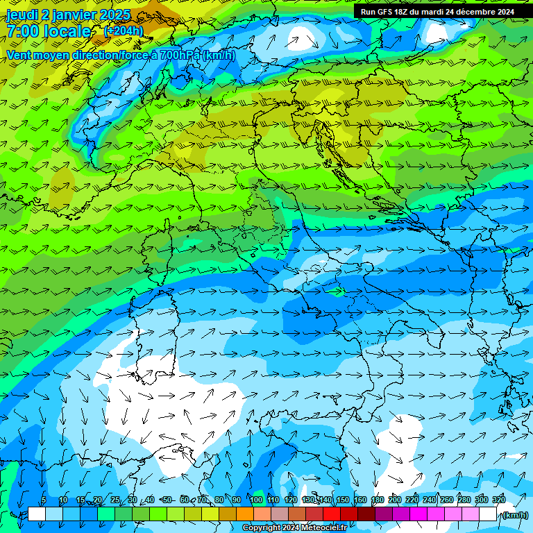 Modele GFS - Carte prvisions 